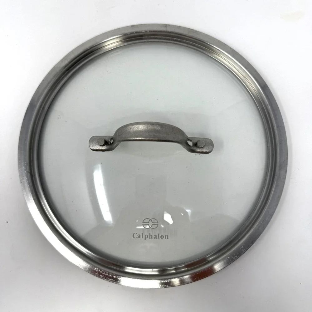 Calphalon 9 Inch Tempered Glass Replacement Lid Stainless Steel Rim Handle
